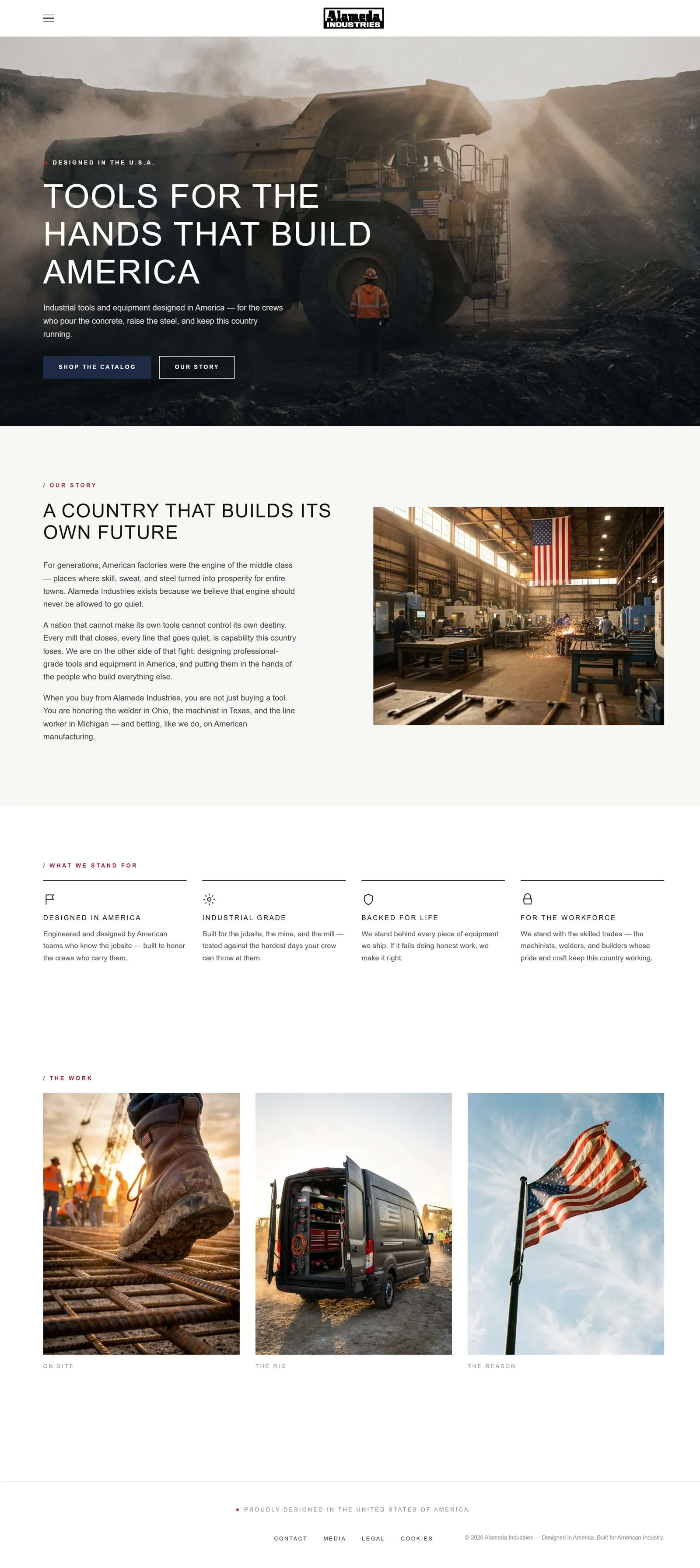 Screen capture of Alameda Industries